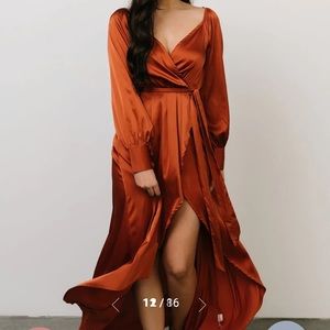 Copper satin high low dress from Baltic Born size Large